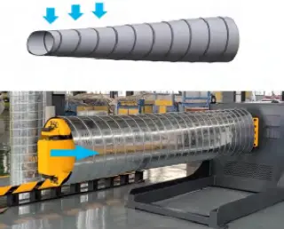 SPIRAL DUCT PRESSING MACHINE — станок для опрессовки (упрочнения) спиральных воздуховодов модель SDPM-3
