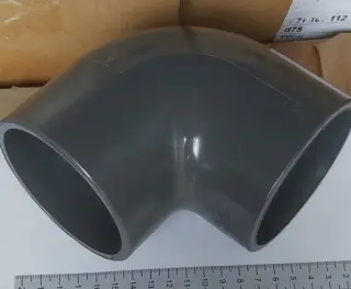 Колено 90°, d75, PVC-U метрическое, +GF+