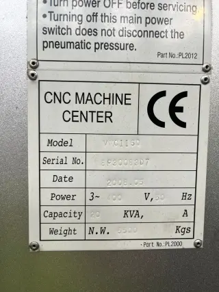 3-х осевой обрабатывающий центр PINNACLE - VMC 1160