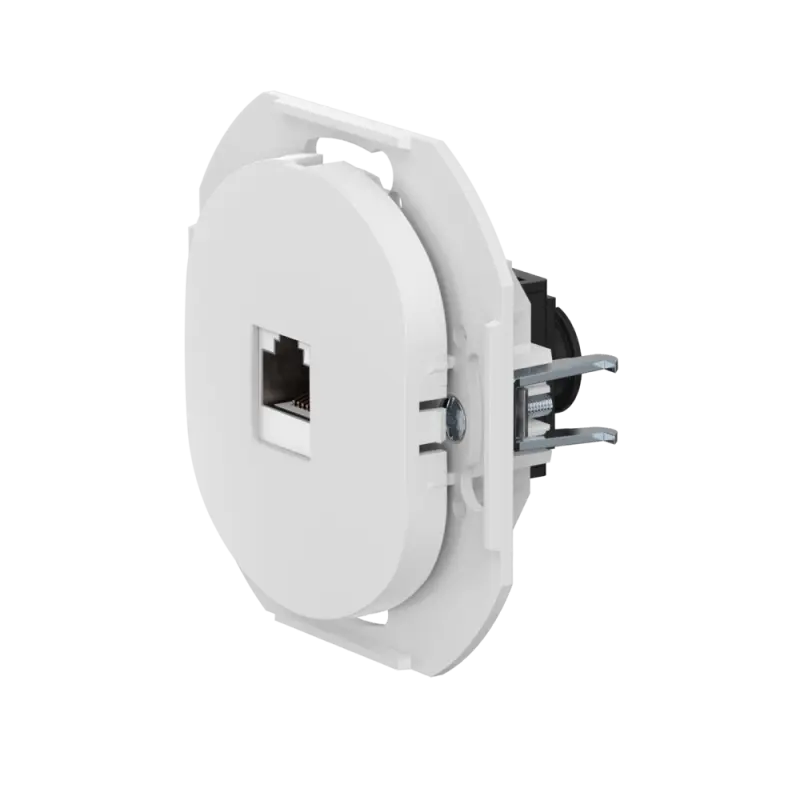 Розетка скрытой установки компьютерная CADUCEUS ALING EON с модулем Keystone RJ45 8P8C, cat.6A, FTP, механизм