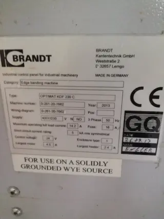 Кромкооблицовочный станок BRANDT OPTIMAT KDF 230C в отличном состоянии