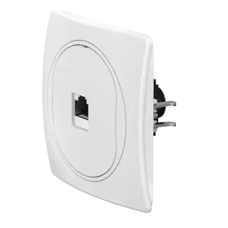 Встраиваемая компьютерная розетка CADUCEUS ALING EON с модулем Keystone RJ45 8P8C, cat.6, FTP