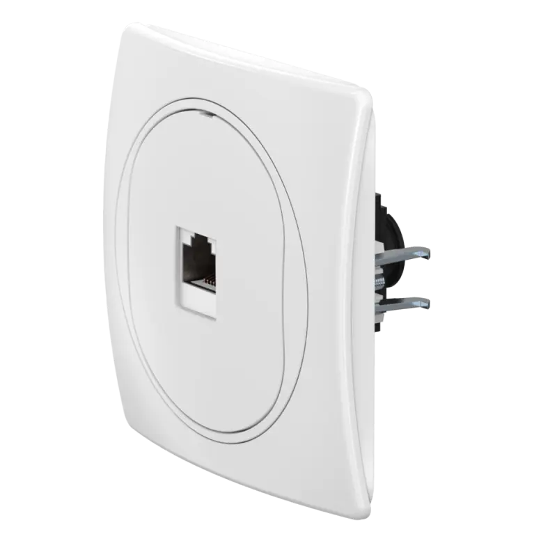 Встраиваемая компьютерная розетка CADUCEUS ALING EON с модулем Keystone RJ45 8P8C, cat.6, FTP