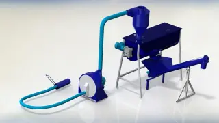 Комбикормовая мини установка с горизонтальным смесителем