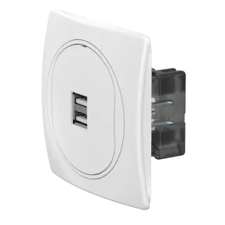 Розетка скрытой установки CADUCEUS ALING EON USB тип A для зарядки устройств, двойная, 2,1А, 5В=, 250В~