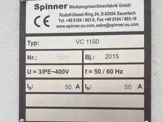 3-осевой вертикальный обрабатывающий центр SPINNER VC 1150