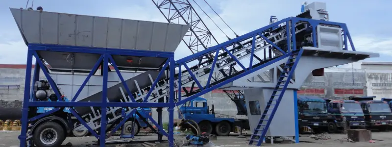 Мобильный бетонный завод YHZS60 с ленточной подачей