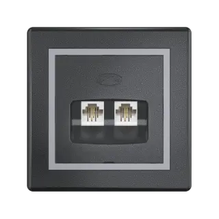 Розетка скрытой установки CADUCEUS ALING PRESTIGE, 2хRJ12 6P2C, двойная, телефонная