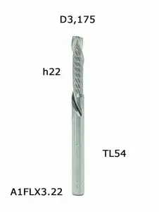 A1FLX3.22. Фреза компрессионная однозаходная D3,175 h22 TL54