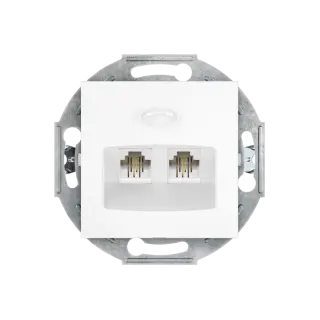 Розетка скрытой установки CADUCEUS ALING PRESTIGE 2хRJ12 6P2C двойная, телефонная, механизм