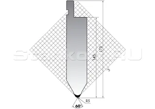 Пуансон для листогибочных прессов TOP.175-60-R5/FA/R