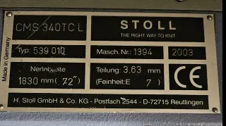 Плосковязальная машина STOLL CMS 340 TC-L E7