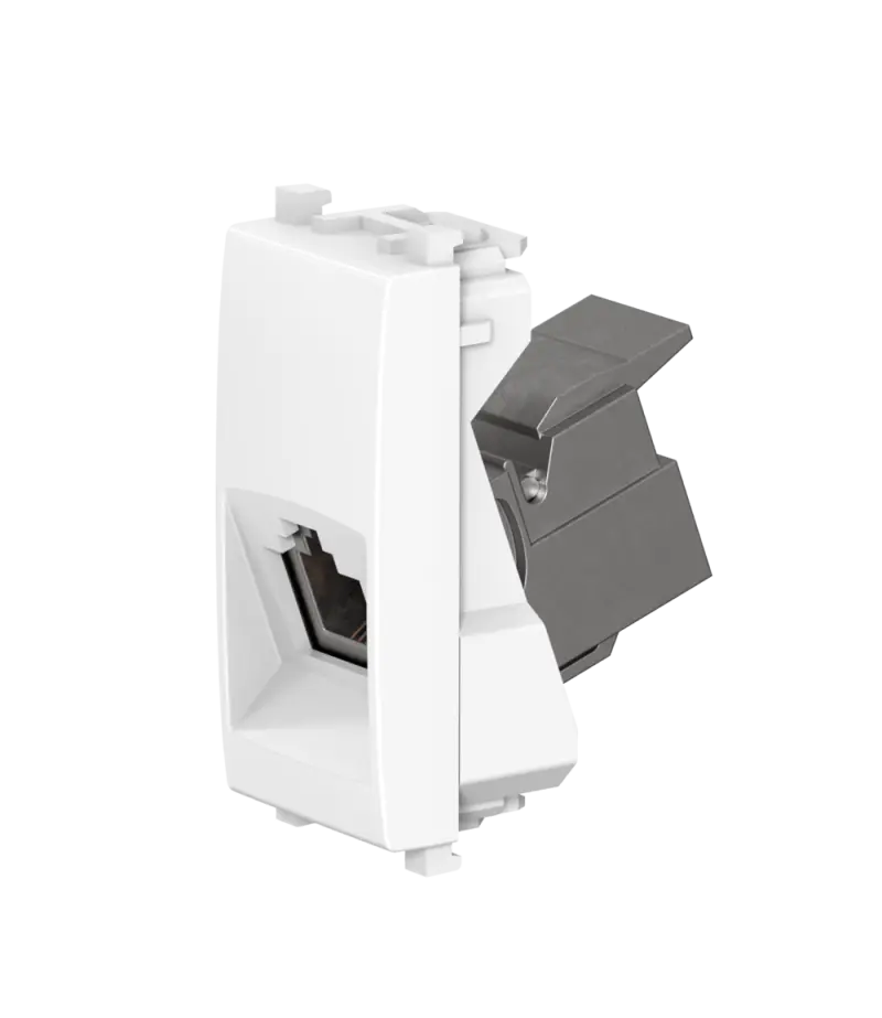 Розетка CADUCEUS ALING EXPERIENCE телефонная, с модулем Keystone RJ12 6P6C cat.3, модульная, для скрытой проводки, механизм