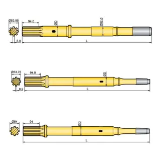 Хвостовик аналог Atlas Copco COP 1838EX, COP 1838MUX/HUX