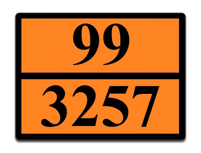 Оранжевая табличка опасный груз 99-3257 (битум)