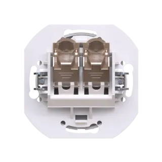 Встраиваемая двойная компьютерная розетка CADUCEUS ALING EON с модулями Keystone RJ45 8P8C cat.6 FTP, механизм