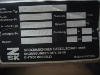 Вышивальная машина ZSK JF 0611-400