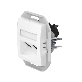 Розетка скрытой установки CADUCEUS ALING PRESTIGE двойная компьютерная с модулями Keystone RJ45 8P8C, cat.6, UTP, механизм