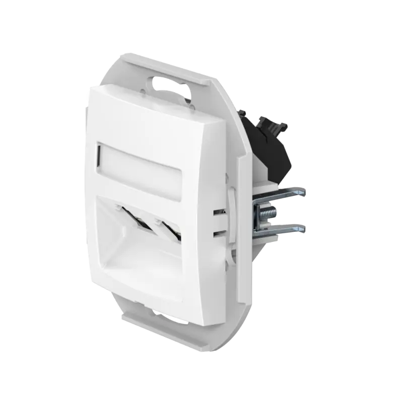 Розетка скрытой установки CADUCEUS ALING PRESTIGE двойная компьютерная с модулями Keystone RJ45 8P8C, cat.6, UTP, механизм