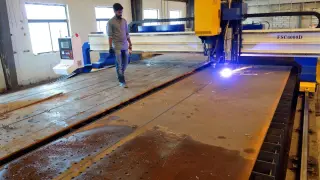 Портальный станок плазменной резки с модулем сверления с ЧПУ FSC4000D X 15M