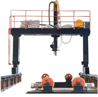 Oukacnc NFH-12000 — специализированный аппарат для дуговой сварки под флюсом наружных швов башен и мачт