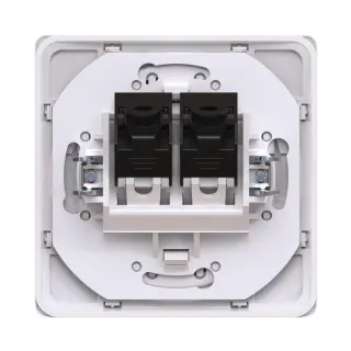 Встраиваемая двойная компьютерная розетка CADUCEUS ALING EON с модулями Keystone RJ45 8P8C, cat.5e, UTP