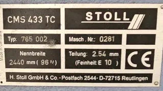 Плосковязальная машина STOLL CMS 433 TC Е10