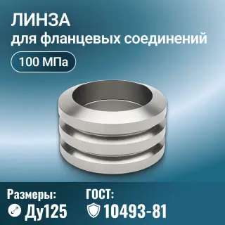 Линза для фланцевых соединений ГОСТ 10493-81, Ду 125 мм, Ру 100 МПа