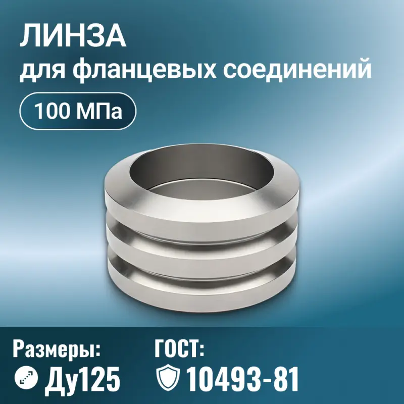 Линза для фланцевых соединений ГОСТ 10493-81, Ду 125 мм, Ру 100 МПа