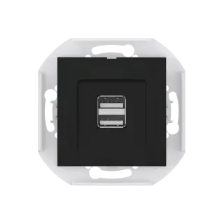 Розетка скрытой установки CADUCEUS ALING PRESTIGE двойная, USB, тип А, для зарядки устройств, 2,1А, 5В=, 250В~, механизм