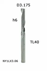 NY1LX3.06. Фреза спиральная однозаходная D3,175 H6 TL40 up