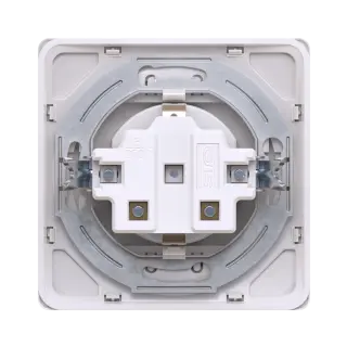 Розетка встраиваемая CADUCEUS ALING EON с заземлением, без шторок, с крышкой, с керамическим основанием, 16А, 250В~