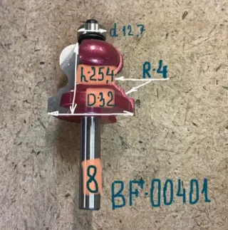 BF-00401. Фреза кромочная мультипрофильная н/п R4/8 D35 H32 Х8