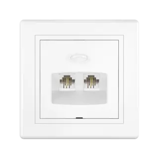 Розетка скрытой установки CADUCEUS ALING PRESTIGE, 2хRJ12 6P2C, двойная, телефонная