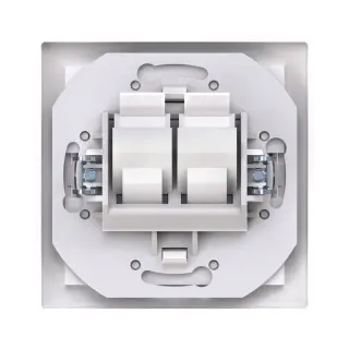 Розетка скрытой установки CADUCEUS ALING PRESTIGE с модулями Keystone 2хRJ12 6P6C cat. 3, двойная, телефонная