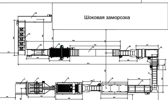 Линия шоковой заморозки овощей