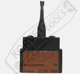 191.840.11. Фреза спиральная нижн. рез монолитн. D=4x15x60 Z2 RH C.M.T. Utensili