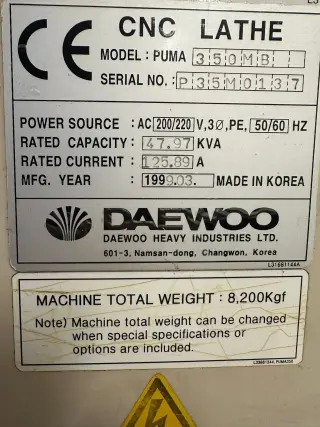 Токарный станок с осью C DAEWOO DOOSAN - 350 MB