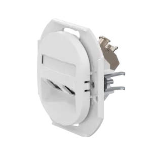 Встраиваемая двойная компьютерная розетка CADUCEUS ALING EON с модулями Keystone RJ45 8P8C cat.6 FTP, механизм