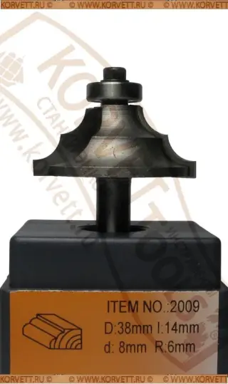 2009-6 Al.Фреза кромочная калёвочная R6 D38 H14 Х8