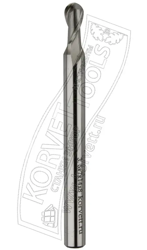 v7148b. Фреза спиральная D7 H14 TL90 R3.5 Х8 Z2 HSS Co8