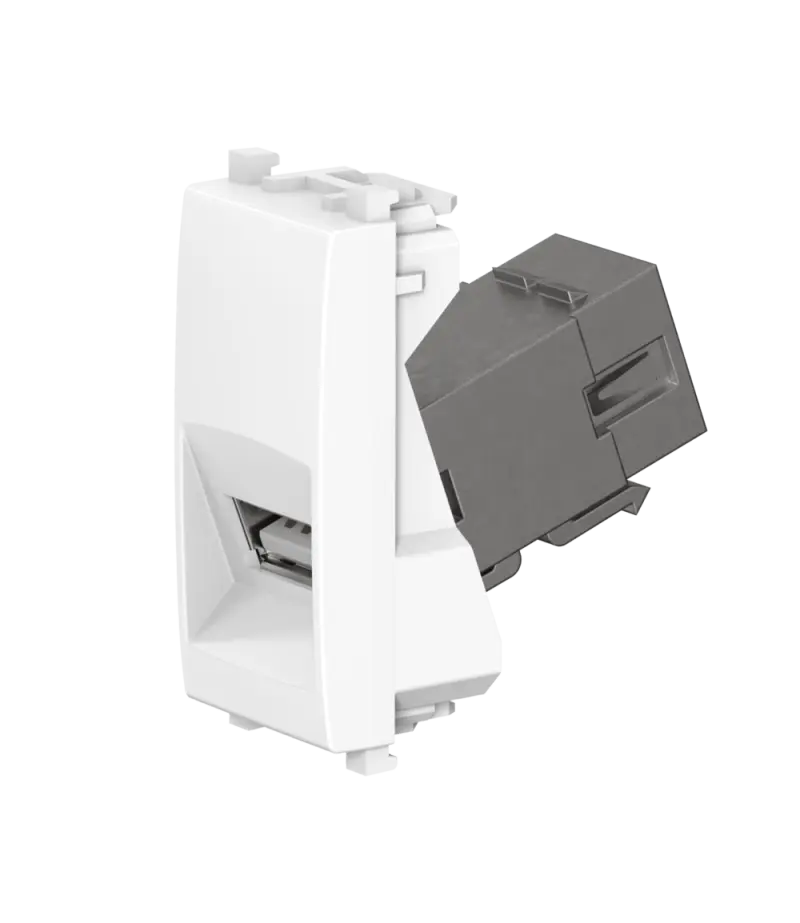 Розетка с модулем Keystone USB 2.0 тип A-A CADUCEUS ALING EXPERIENCE для скрытой проводки