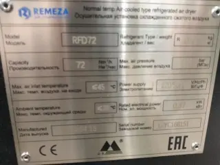 Осушитель рефрижераторный Remeza RFD 72