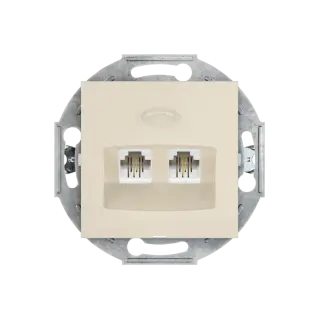 Розетка скрытой установки CADUCEUS ALING PRESTIGE 2хRJ12 6P2C двойная, телефонная, механизм