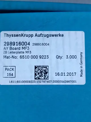 Плата расширения лифтовая MF3 6510 000 9223 ThyssenKrupp Aufzugswerke