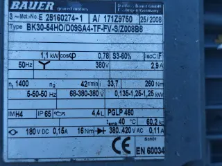Мотор-редуктор Bauer BK30‑S4H0/D09SA4 TF‑FV S/Z008B8