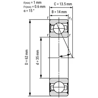 Подшипники 7007 B7007 EX35 S6007 36107 107H MM9107