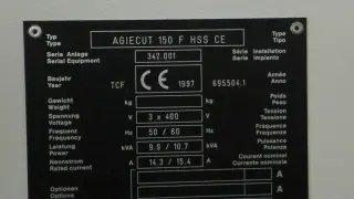 проволочный электроэрозионный станок Agie 150 f hss Швейцария