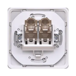 Розетка скрытой установки двойная компьютерная CADUCEUS ALING EON с модулями Keystone RJ45 8P8C, cat.6, FTP