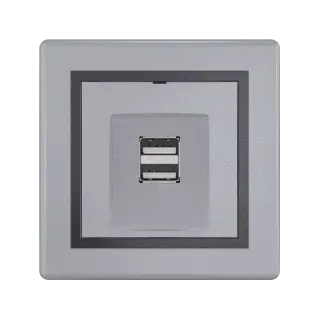 Розетка скрытой установки CADUCEUS ALING PRESTIGE двойная, USB, тип А, для зарядки устройств, 2,1А, 5В=, 250В~
